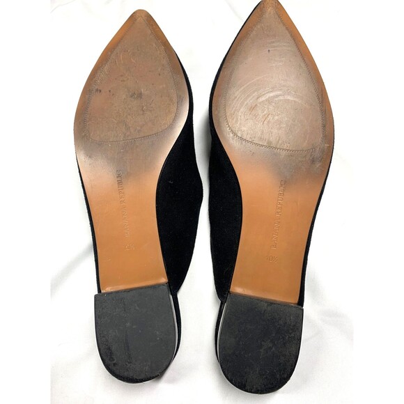 Banana Republic Black Suede Embellished Strap Mary Jane Mule Flats Size 10.5 - Picture 6 of 7